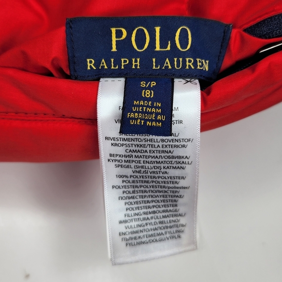 Polo Ralph Lauren Puffer Vest Boys Small 8 Reversible Duck Down Red Navy Preppy - Picture 8 of 13